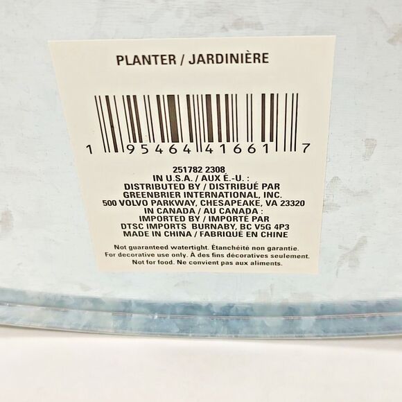 Fleurs & Jardin Flower Floral Planter Storage Container Organizer Galvanized Tin - Picture 7 of 10